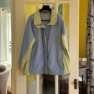 Eddie Bauer Colorblock Windbreaker - Periwinkle and Soft Yellow